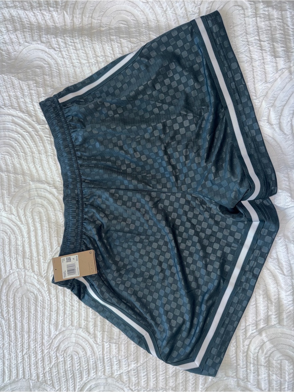 Nike Black Checkered Running Shorts with White Accent - Picture 2 of 3